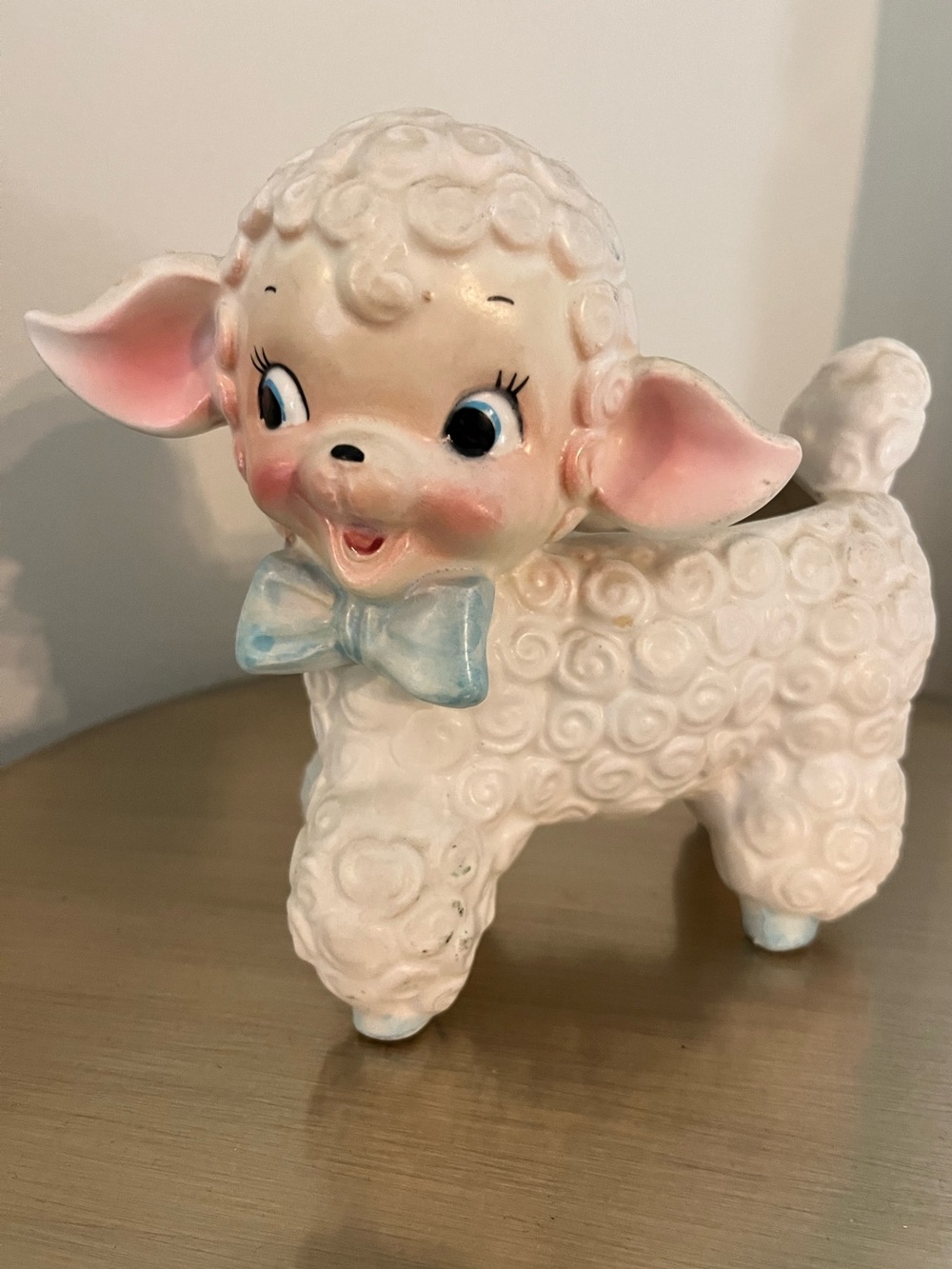Vintage Lefton Japan Anthropomorphic Lamb Planter Mid Century Ceramic Decor